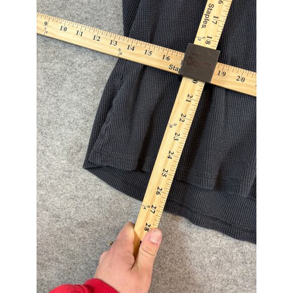 LL Cool J Long Sleeve Henley Shirt Mens XL Black Waffle Knit Intricate Graphic - Picture 4 of 5